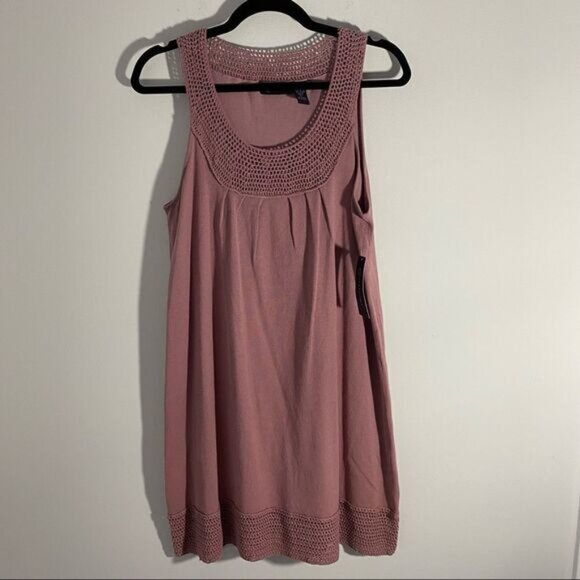 Context Women’s Sleeveless Scoop Neck Crochet Detail Mini Dress - Picture 1 of 5